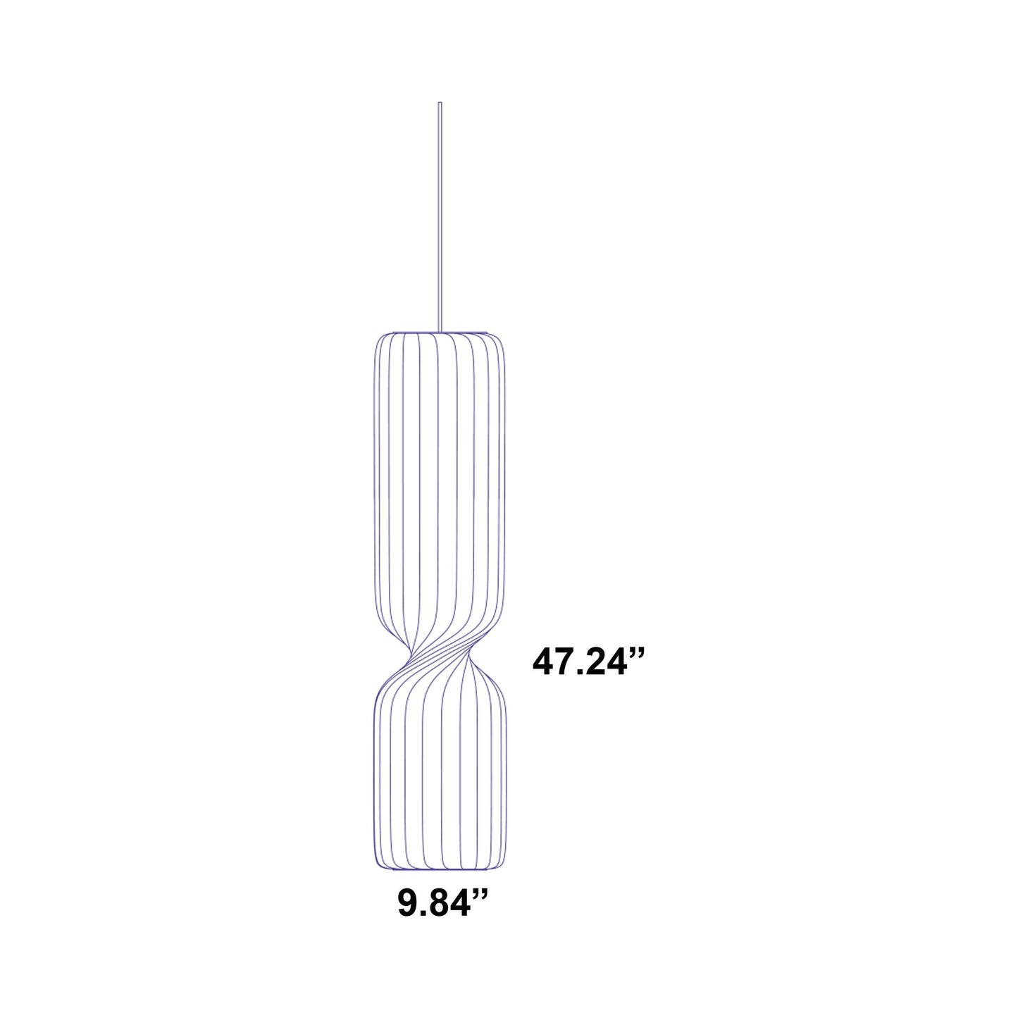 TR41 Pendant Light - line drawing.