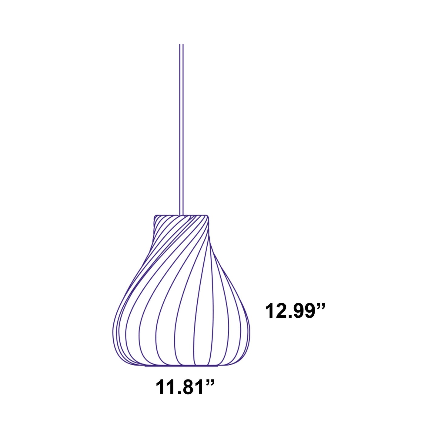 TR42 Pendant Light - line drawing.