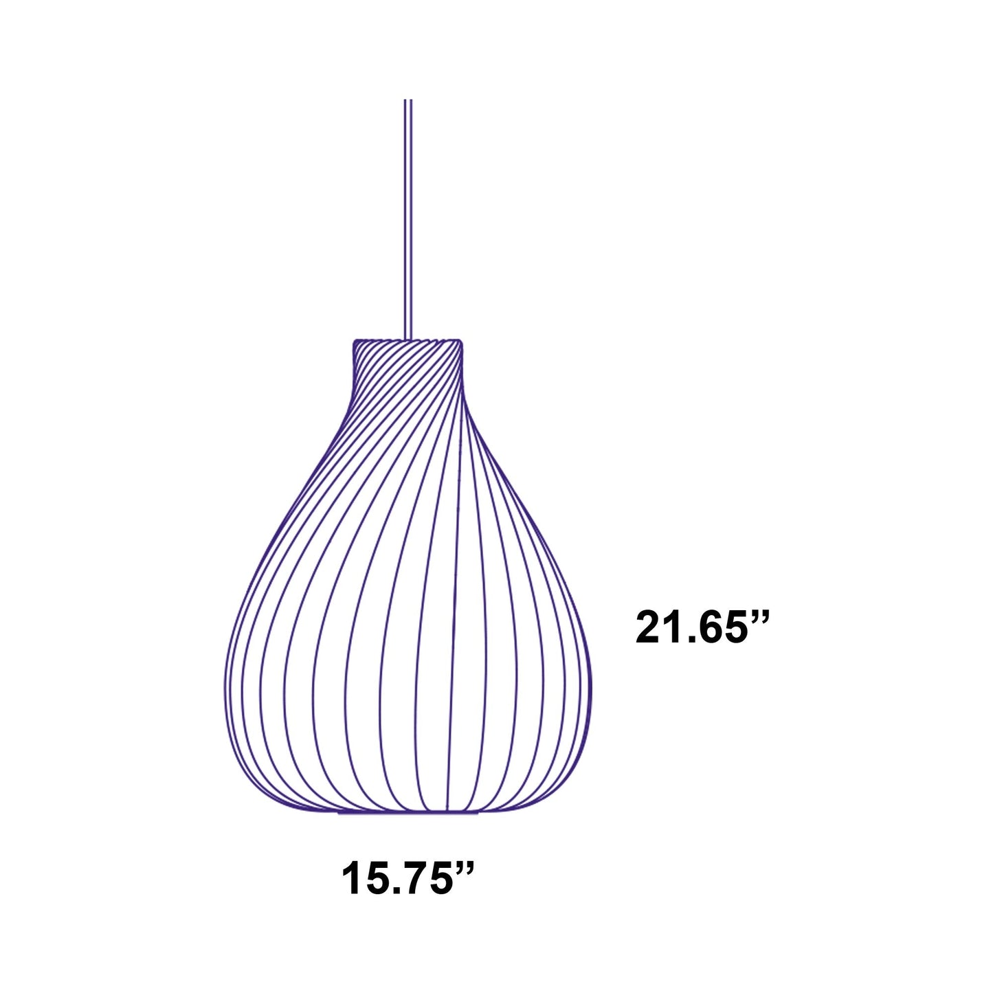 TR42 Pendant Light - line drawing.