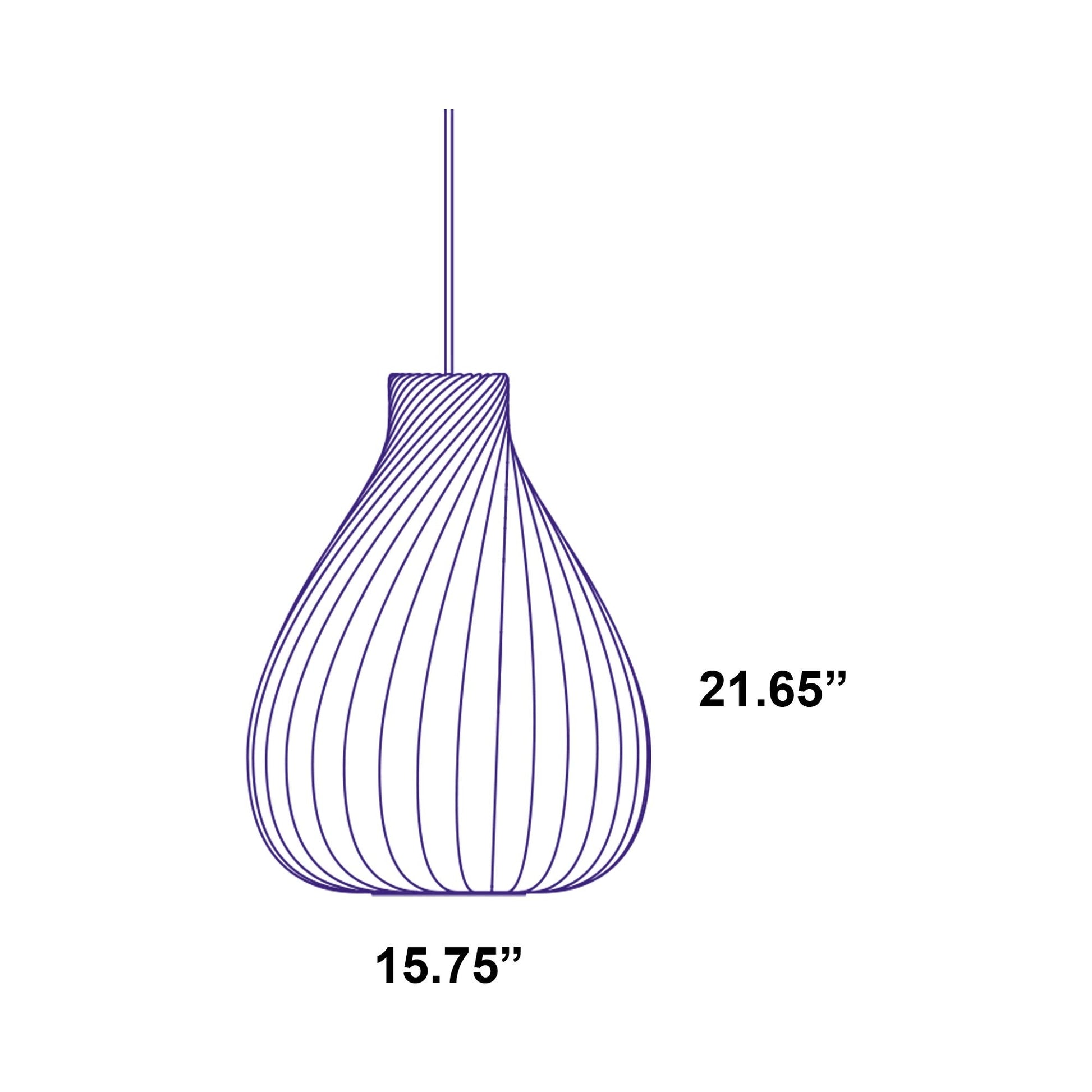 TR42 Pendant Light - line drawing.