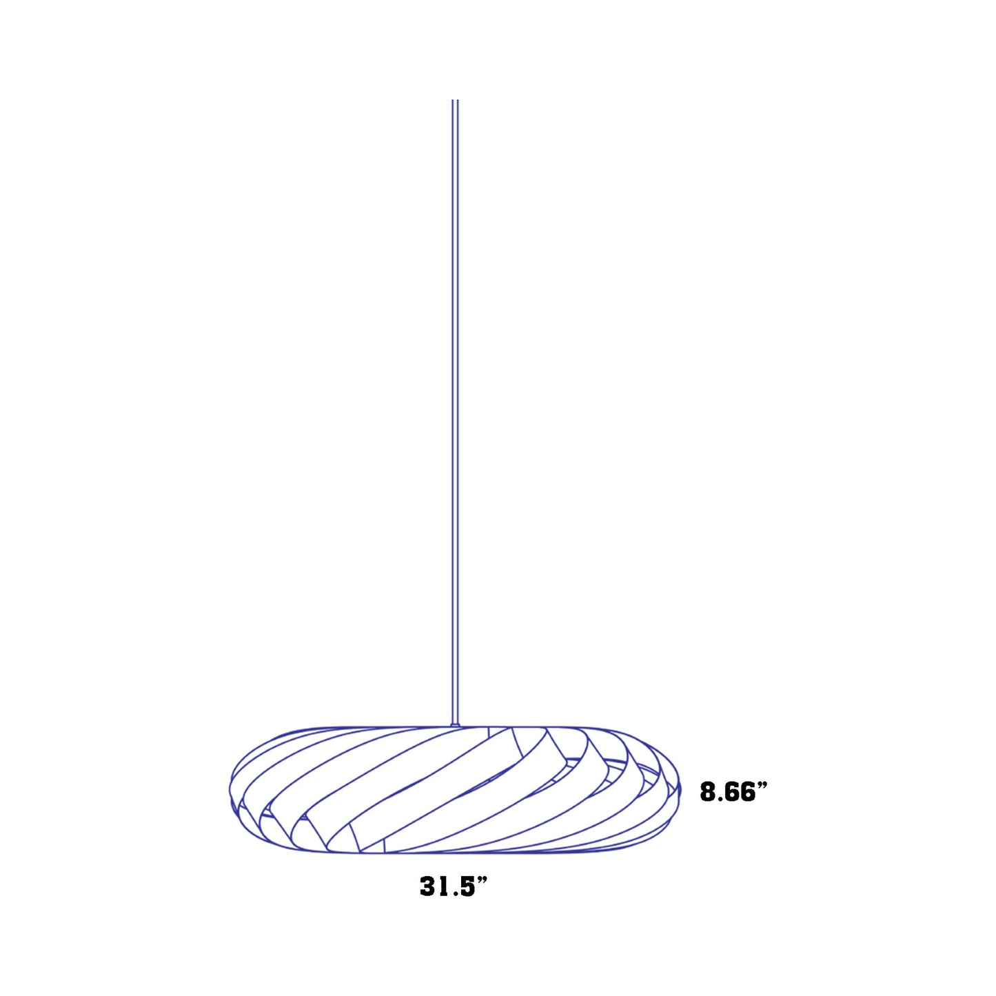 TR5 Pendant Light - line drawing.
