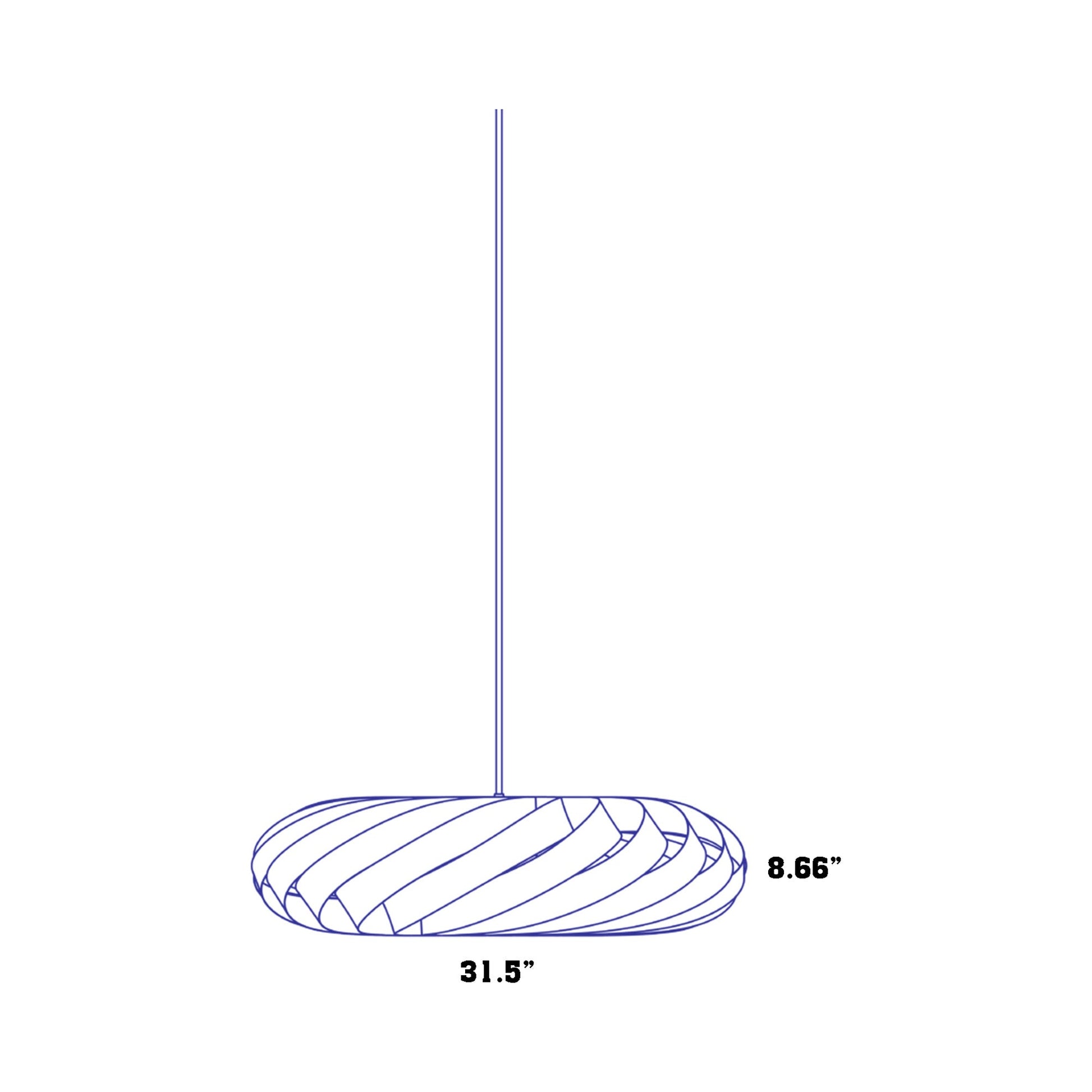 TR5 Pendant Light - line drawing.