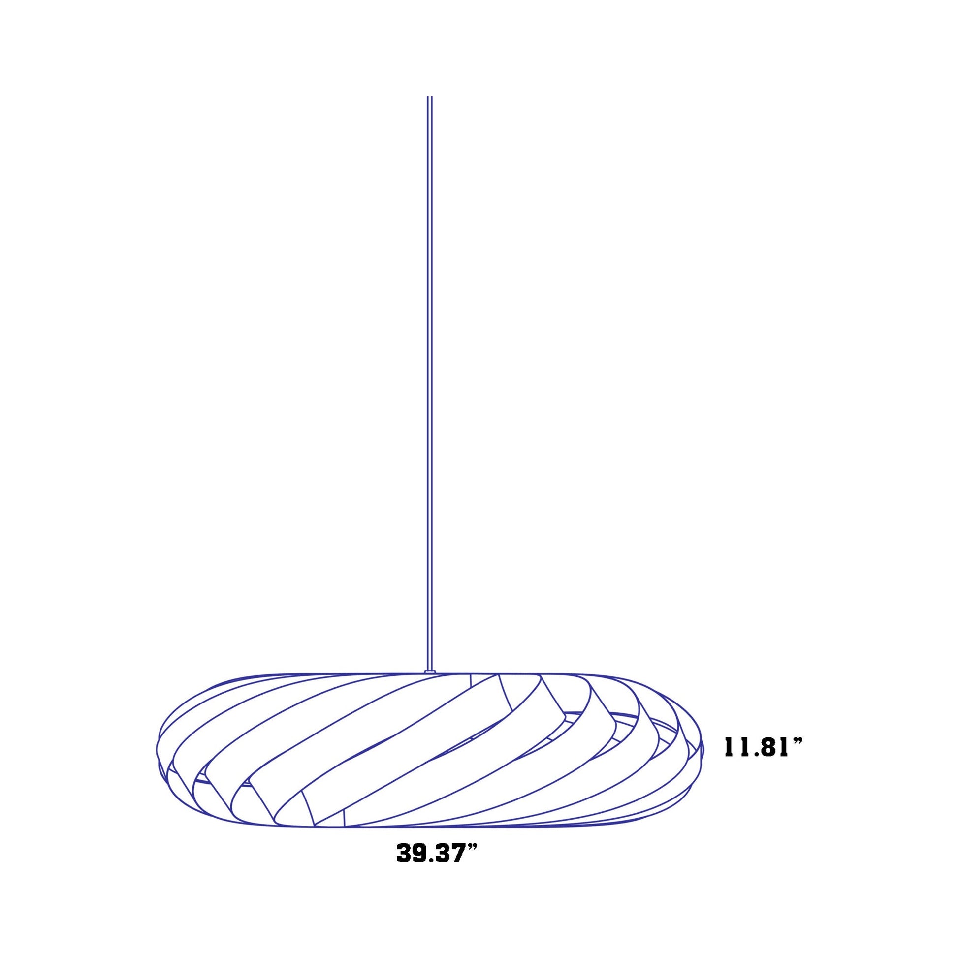 TR5 Pendant Light - line drawing.