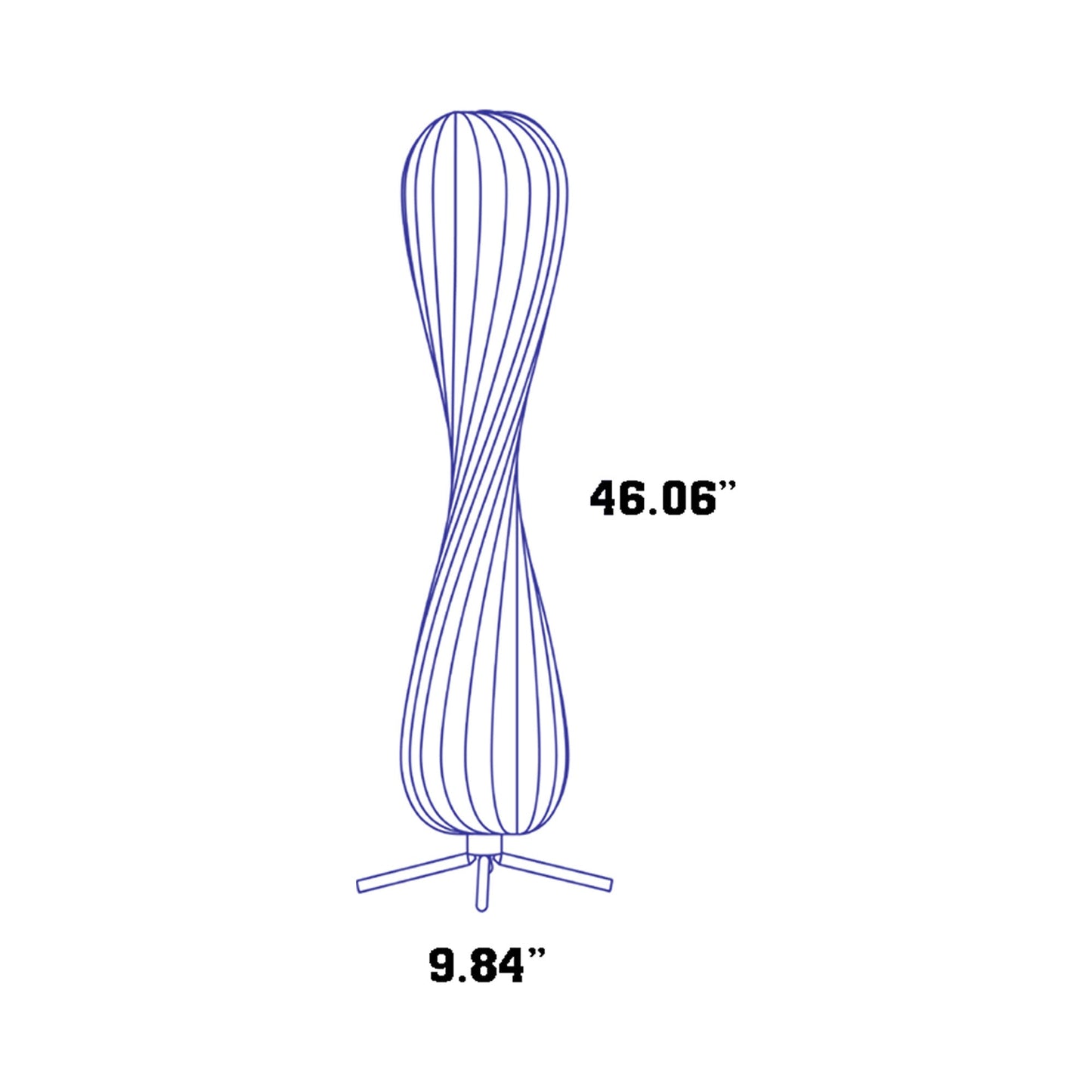 TR7 Floor Lamp - line drawing.