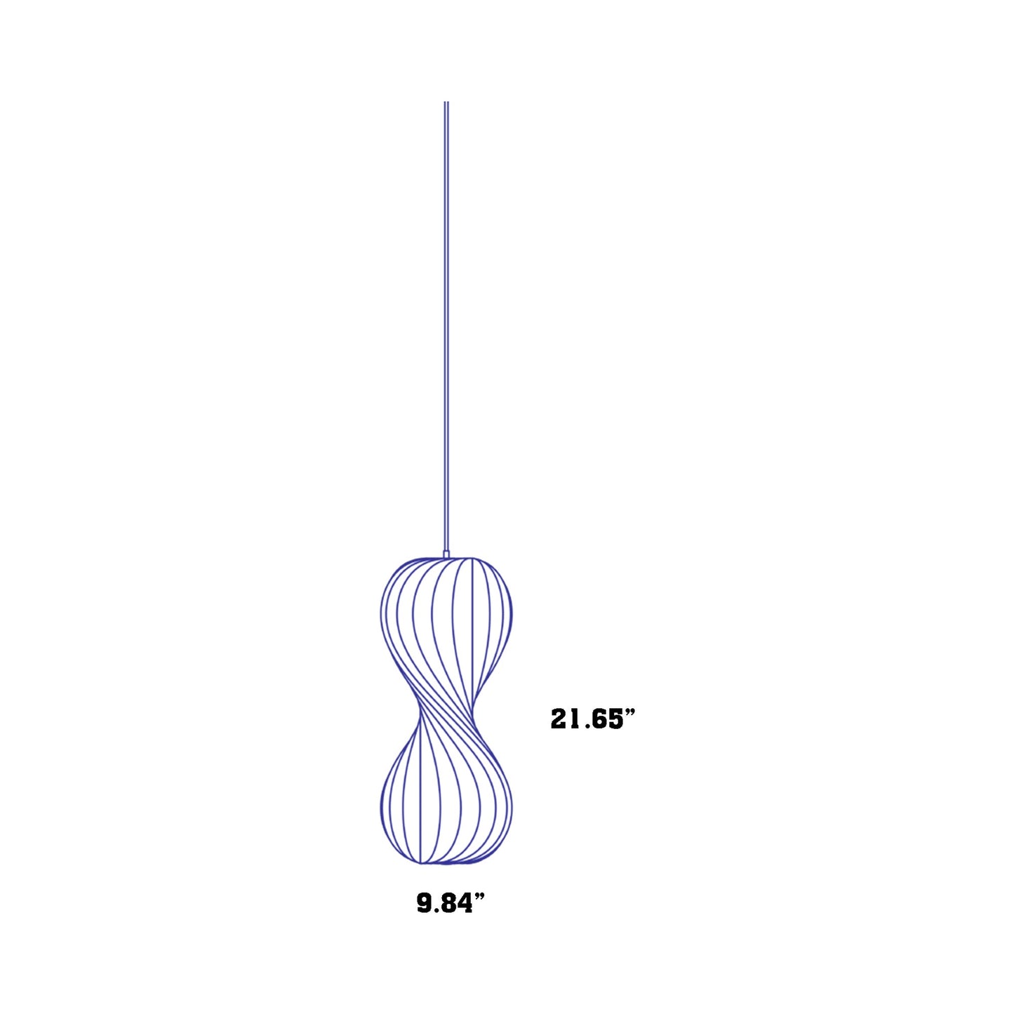 TR7 Pendant Light - line drawing.