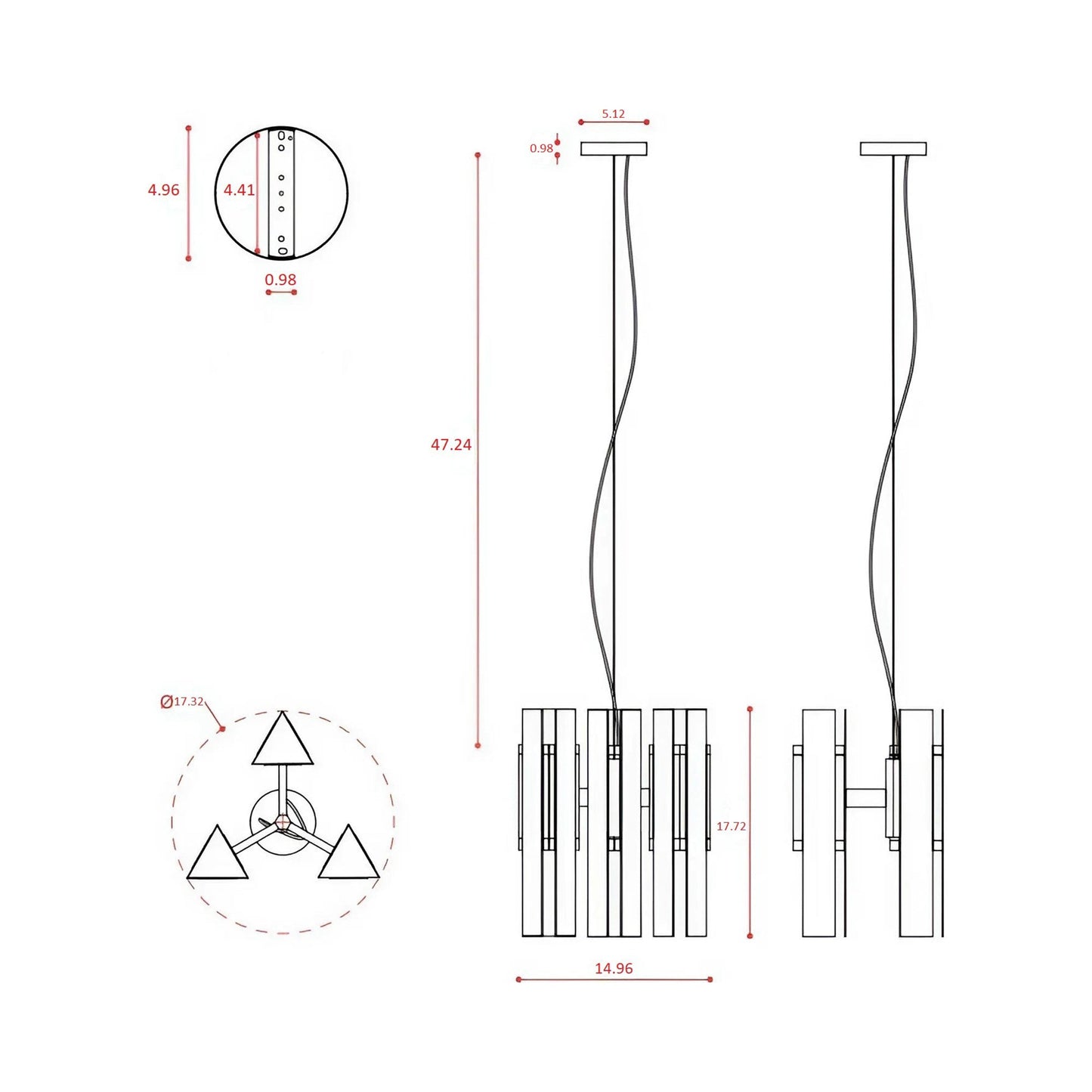 Excalibur Chandelier - line drawing.