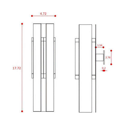 Excalibur LED Wall Light - line drawing.