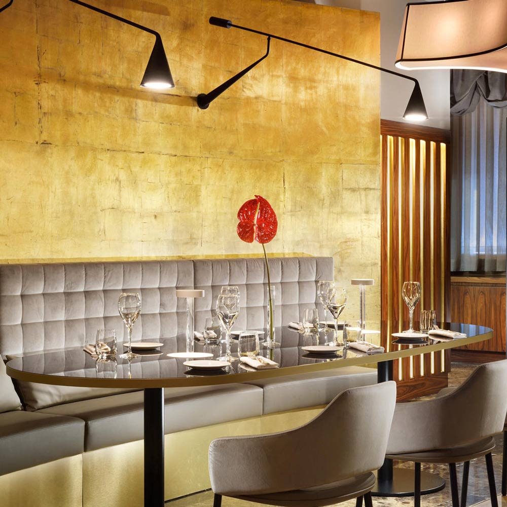 Gordon Adjustable Wall Light in dining room.