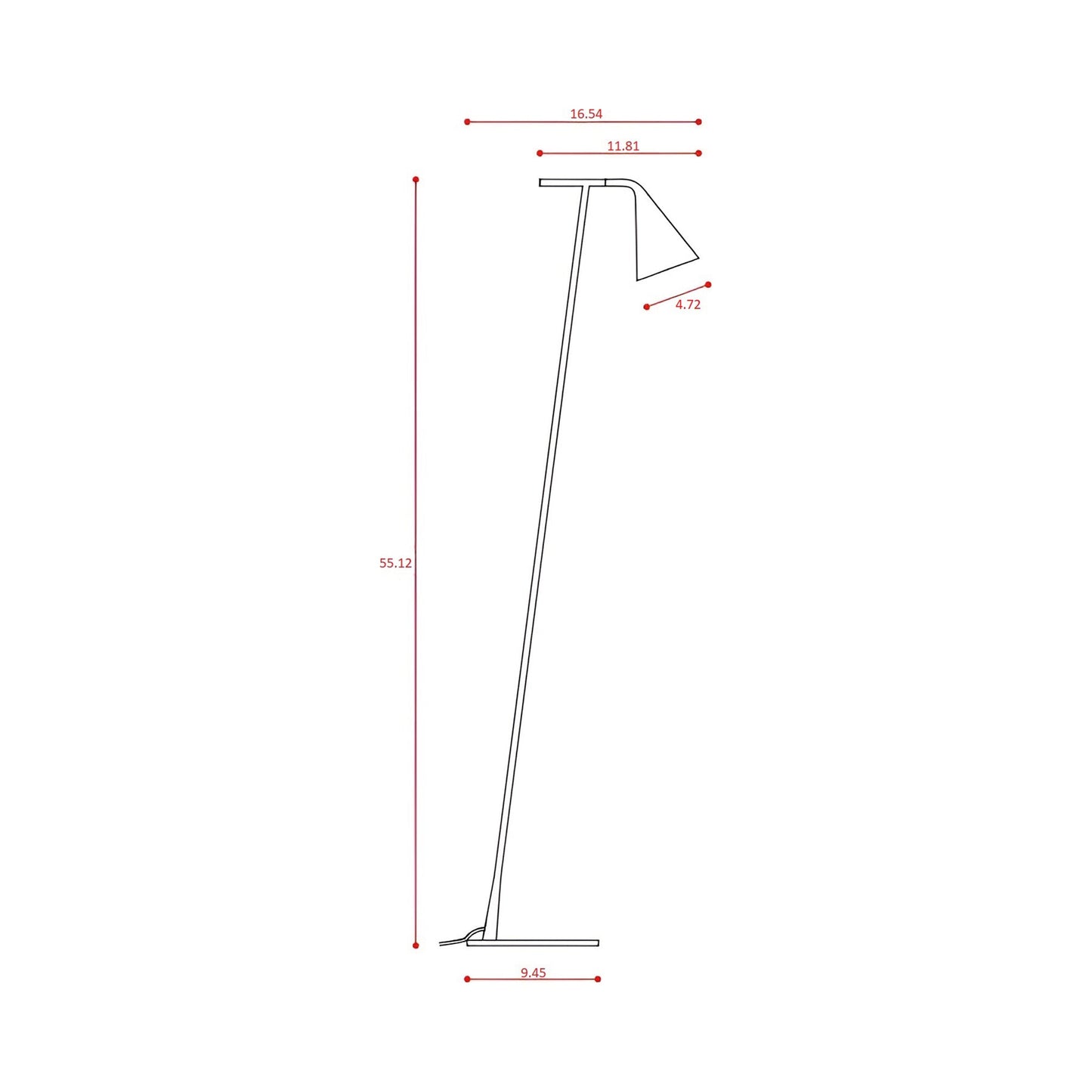 Gordon Floor Lamp - line drawing.