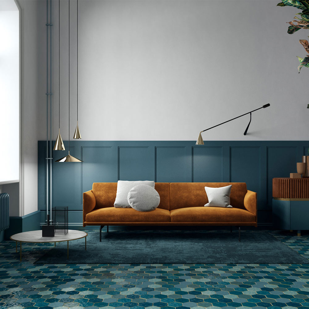 Gordon LED Pendant Light in living room.