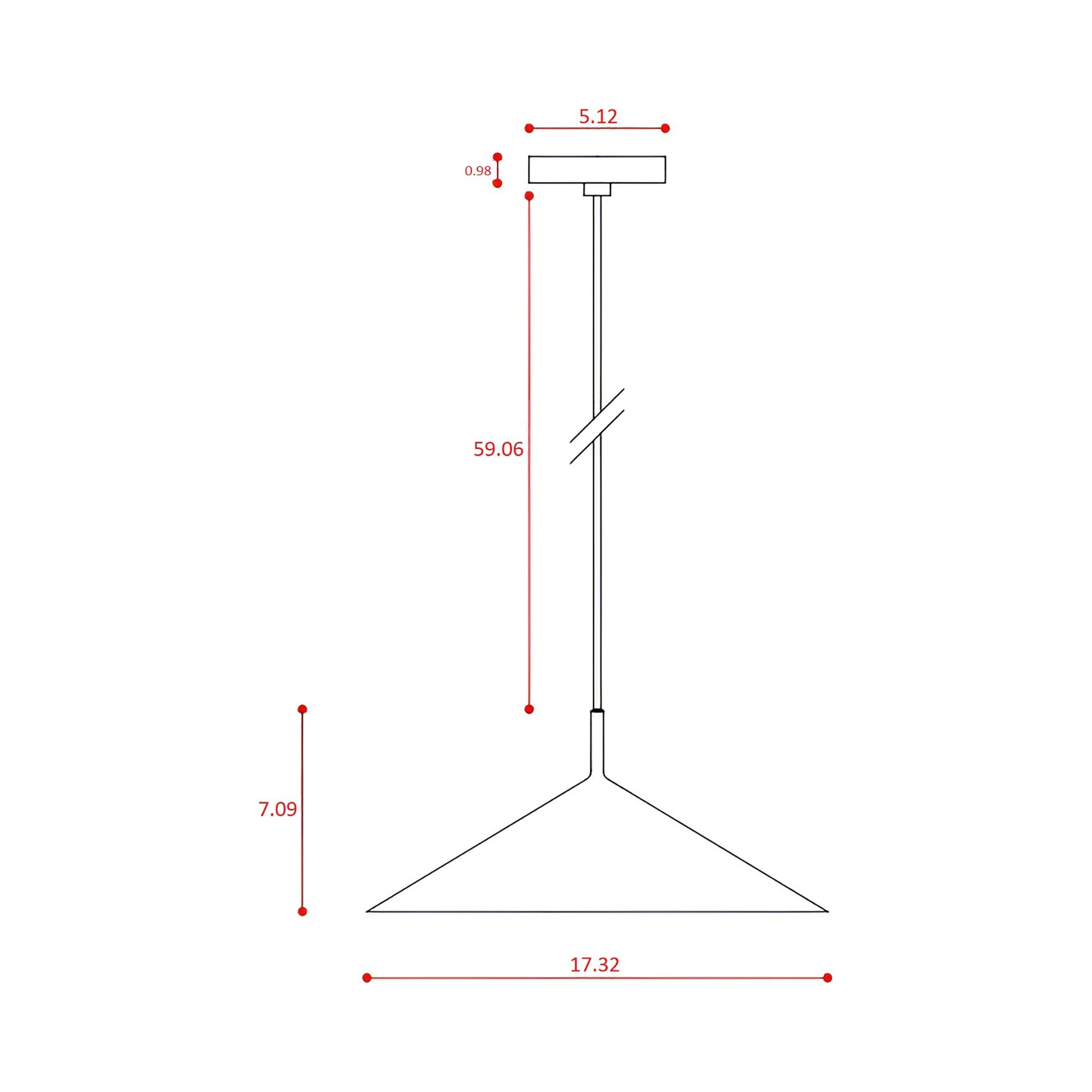 Gordon LED Pendant Light - line drawing.