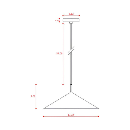 Gordon LED Pendant Light - line drawing.