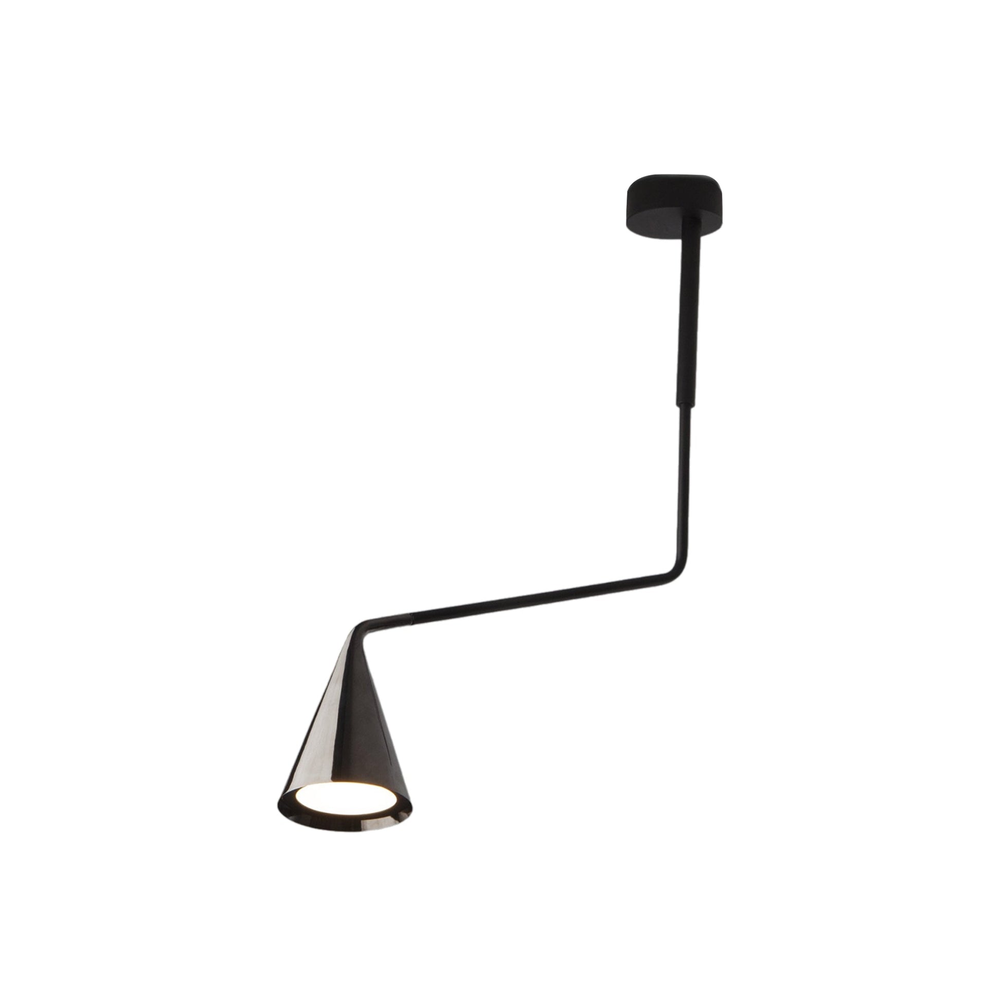 Gordon Telescopic Flush Mount Ceiling Light in Black Chrome (15.75-Inch).