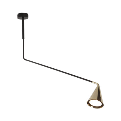 Gordon Telescopic Flush Mount Ceiling Light in Brushed Brass (31.5-Inch).