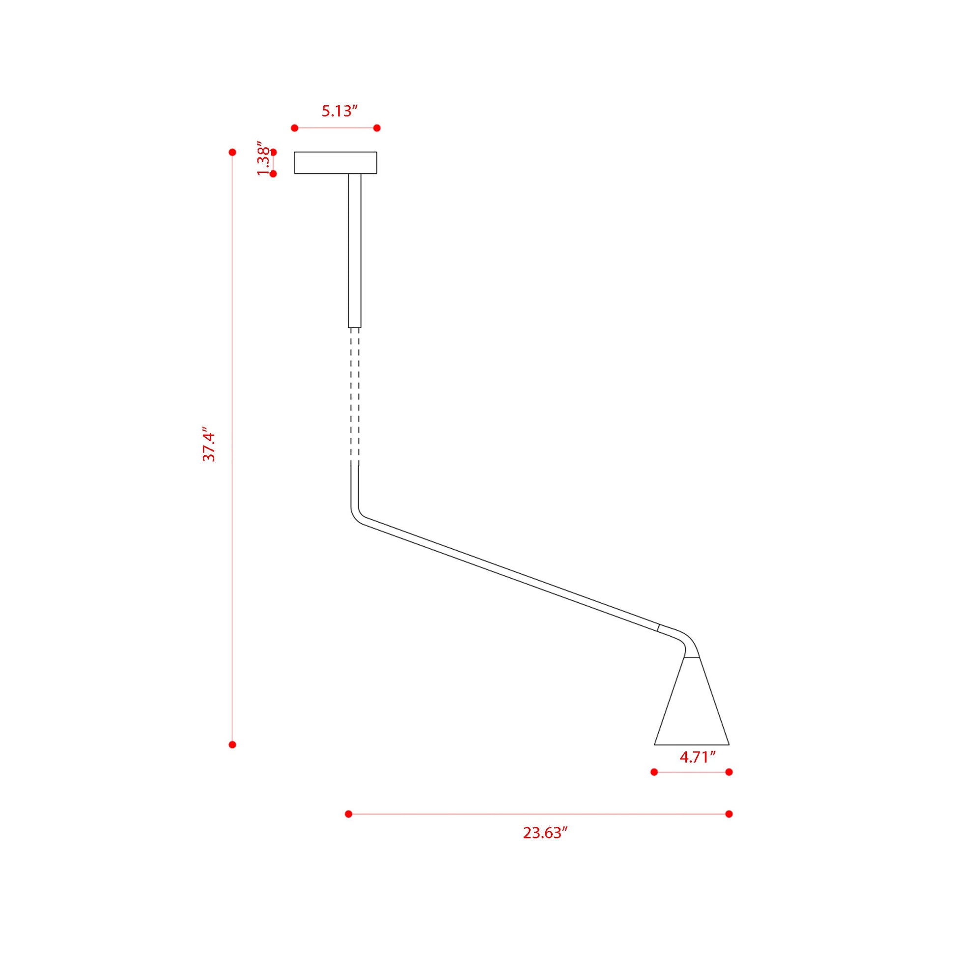 Gordon Telescopic Flush Mount Ceiling Light - line drawing.