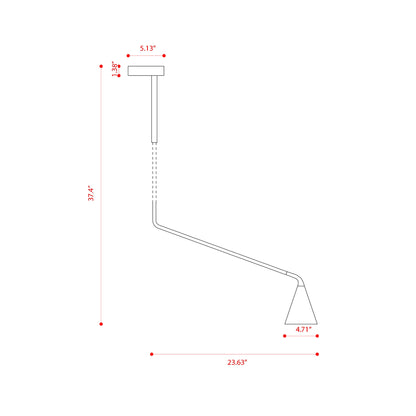 Gordon Telescopic Flush Mount Ceiling Light - line drawing.