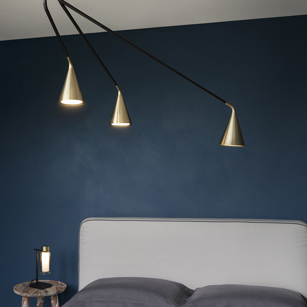 Gordon Telescopic Multi Light Flush Mount Ceiling Light in bedroom.