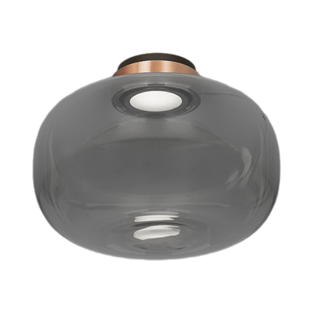 Legier LED Flush Mount Ceiling Light in Copper/Smoked Glass (13.78-Inch).