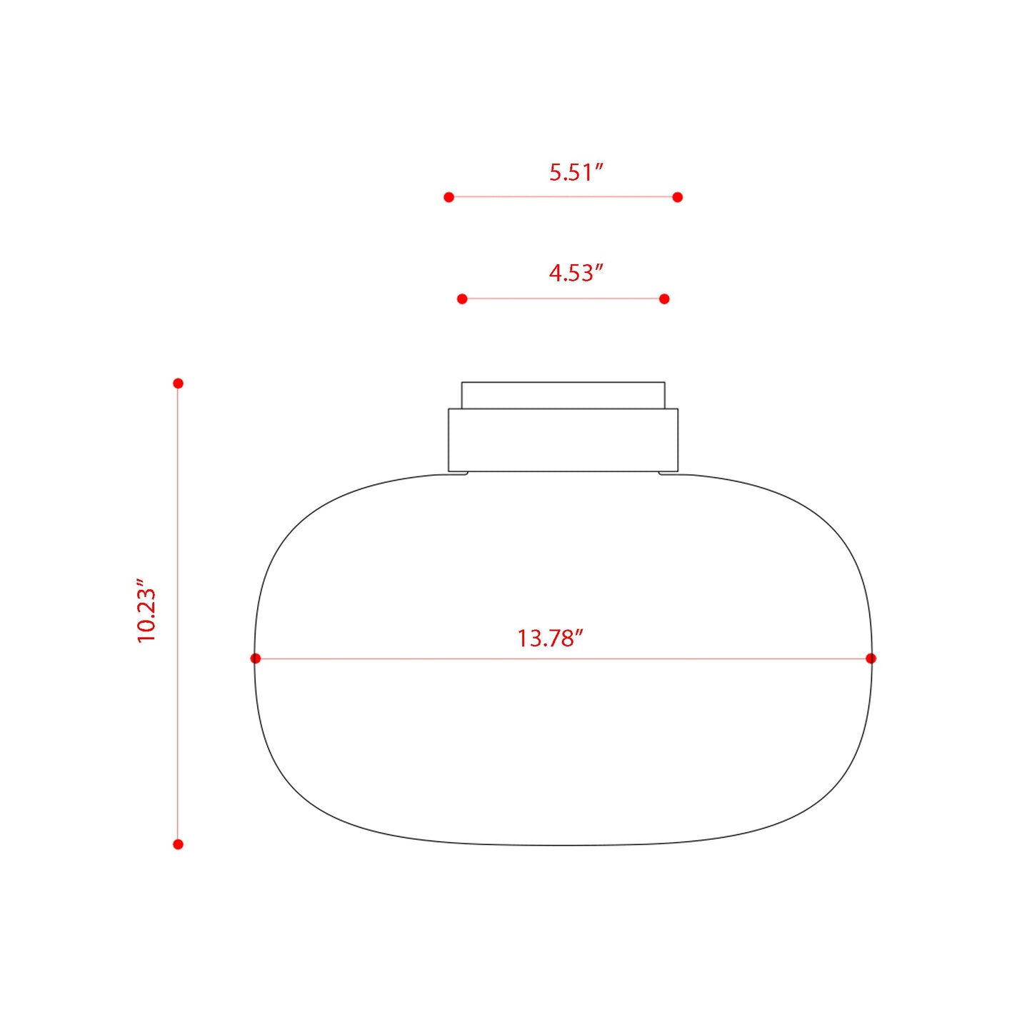 Legier LED Flush Mount Ceiling Light - line drawing.