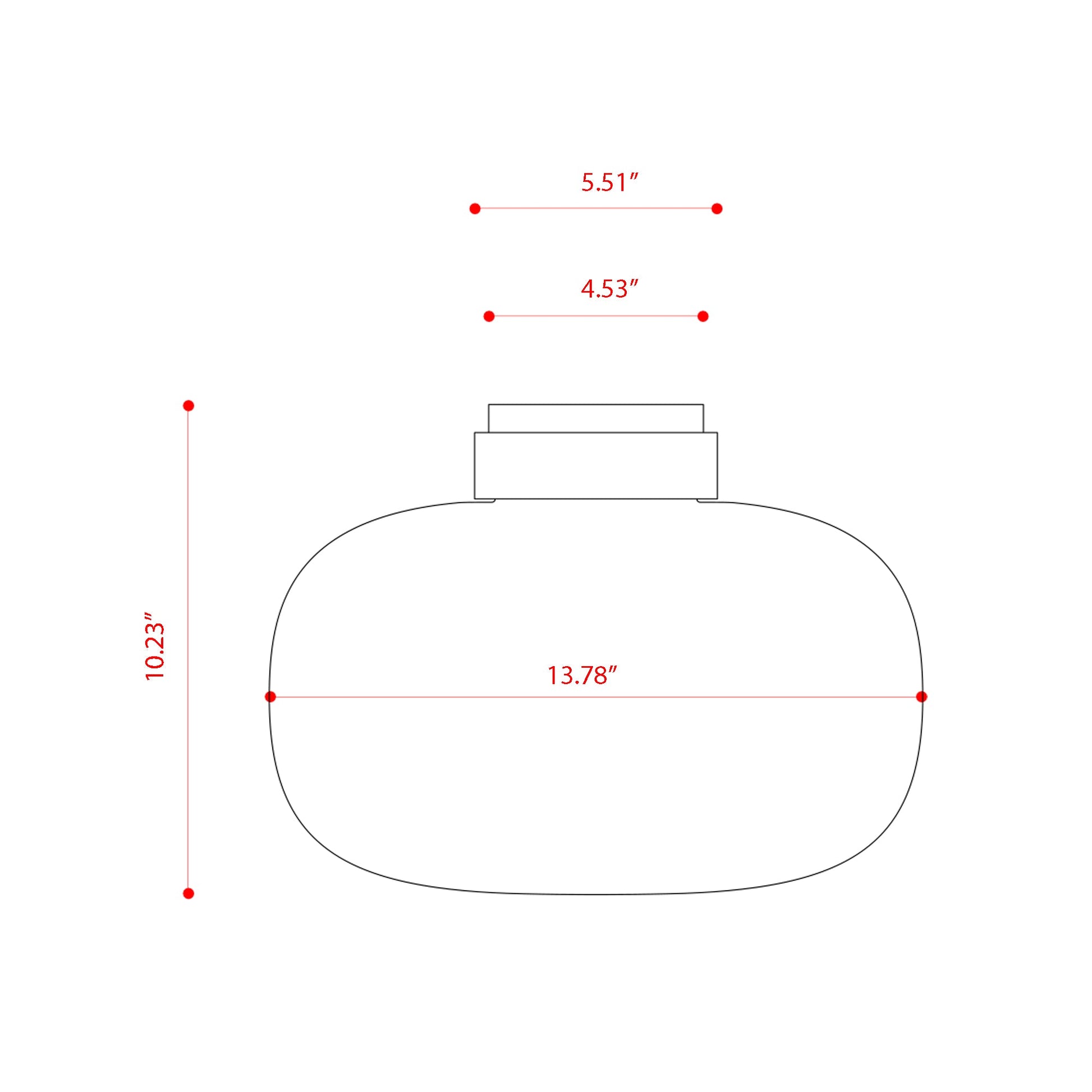 Legier LED Flush Mount Ceiling Light - line drawing.