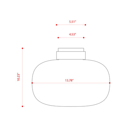 Legier LED Flush Mount Ceiling Light - line drawing.