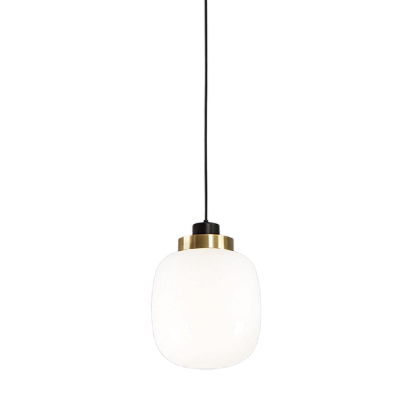 Legier LED Pendant Light in Brushed Brass/Opal White Glass (9.84-Inch).