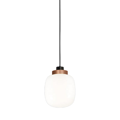 Legier LED Pendant Light in Copper/Opal White Glass (9.84-Inch).