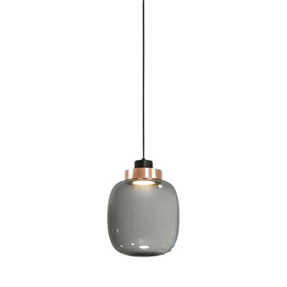 Legier LED Pendant Light in Copper/Smoked Glass (9.84-Inch).