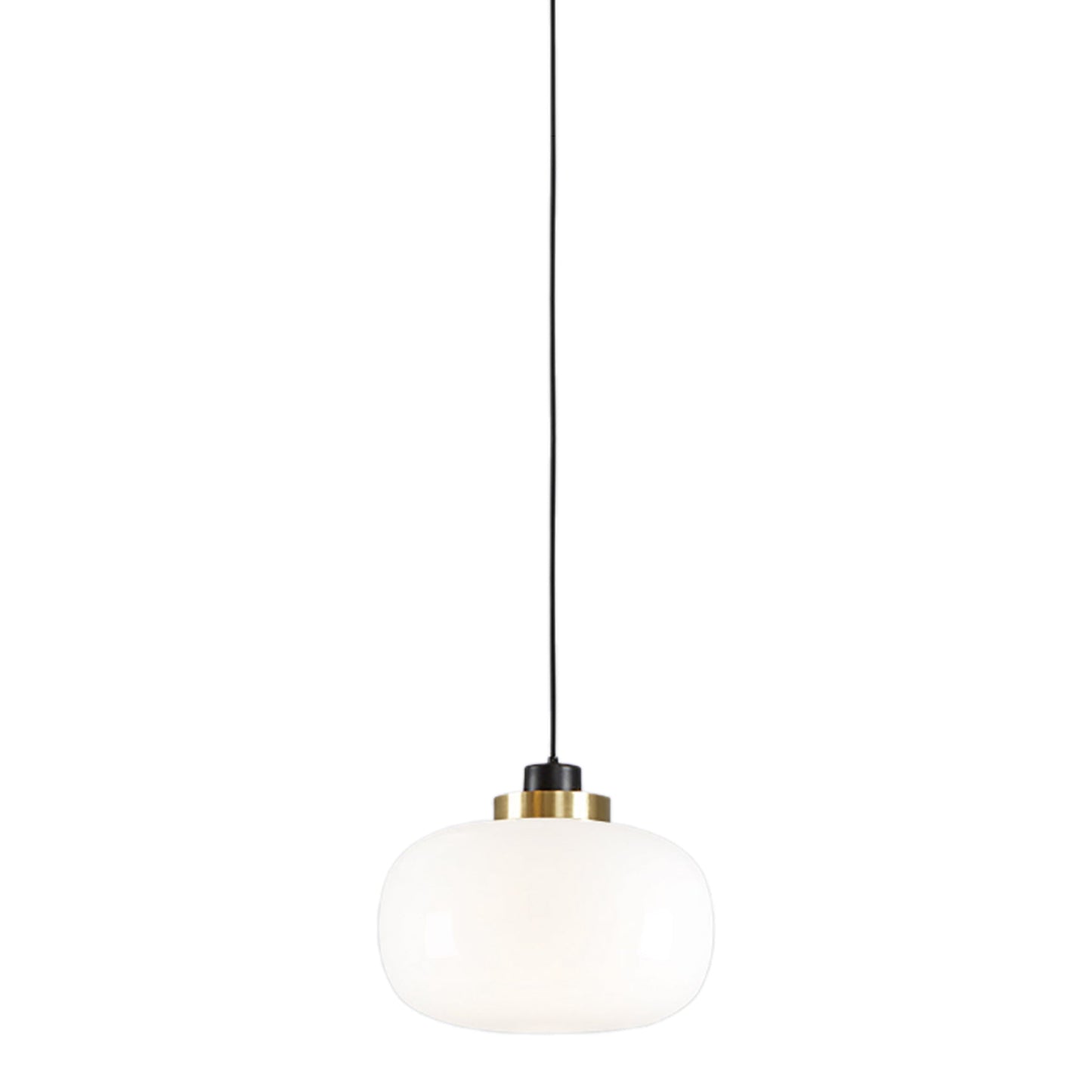 Legier LED Pendant Light in Brushed Brass/Opal White Glass (13.78-Inch).