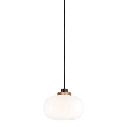 Legier LED Pendant Light in Copper/Opal White Glass (13.78-Inch).