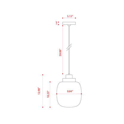 Legier LED Pendant Light - line drawing.