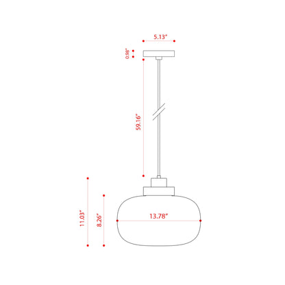 Legier LED Pendant Light - line drawing.