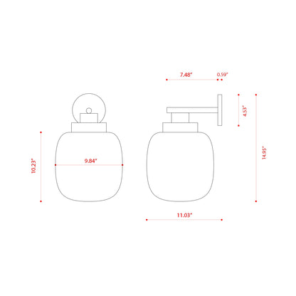 Legier LED Wall Light - line drawing.