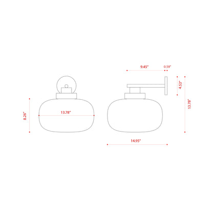 Legier LED Wall Light - line drawing.