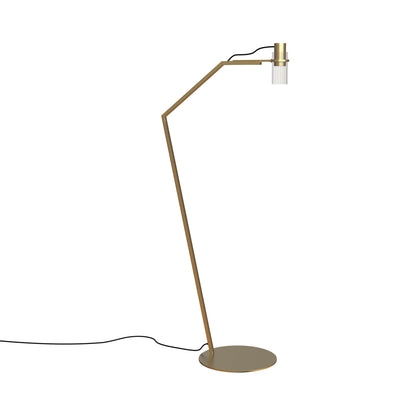 Lei Floor Lamp in Satin Brass/Clear Glass.