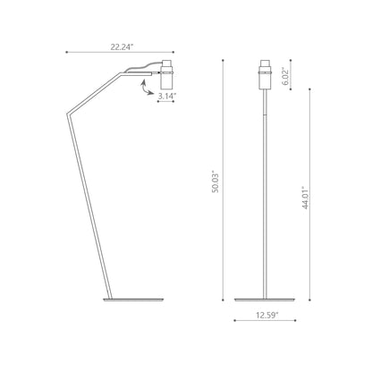 Lei Floor Lamp - line drawing.
