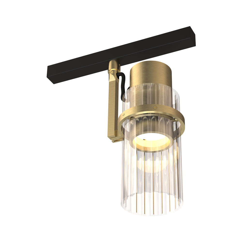 Lei LED Track Light in Satin Brass/Clear Glass.