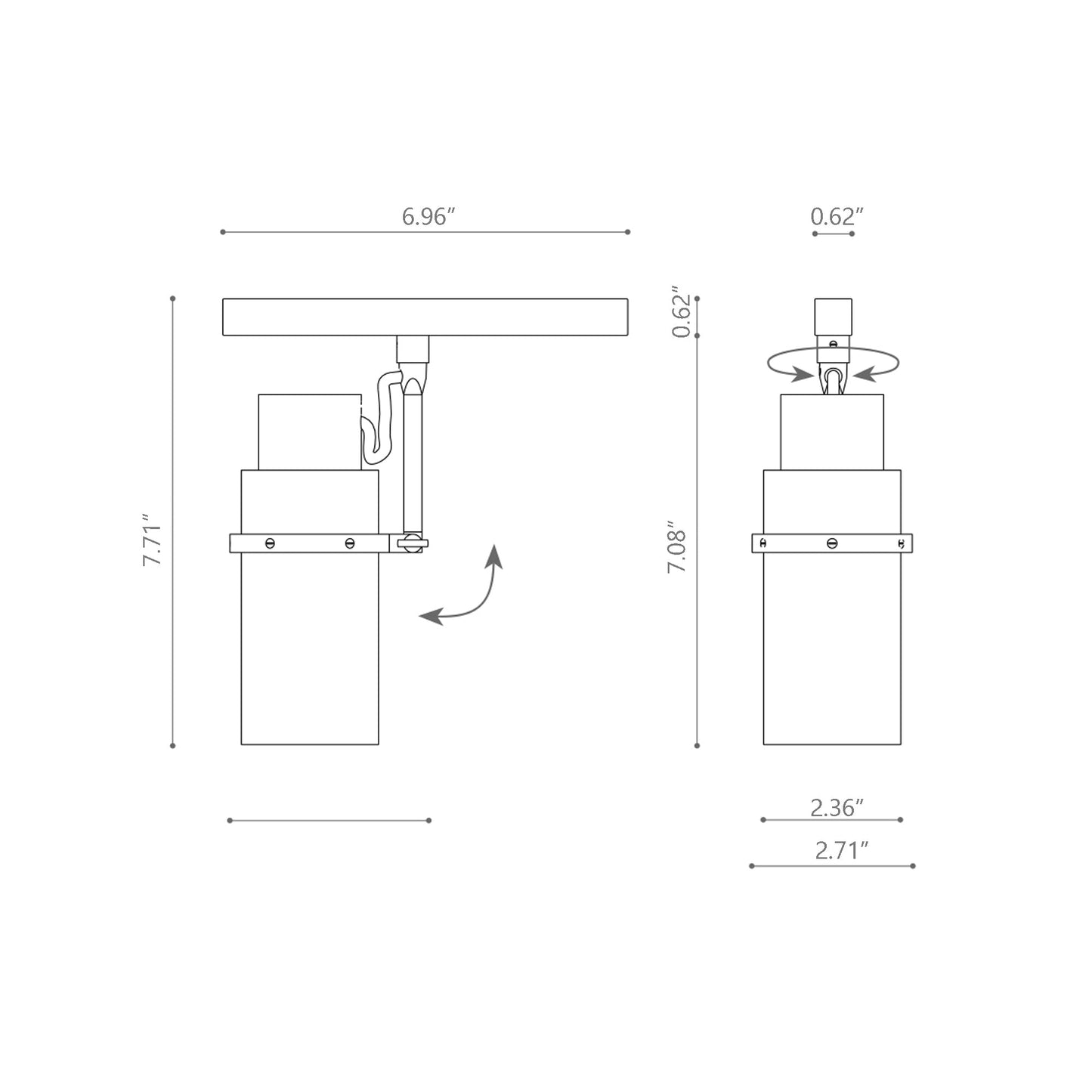 Lei LED Track Light - line drawing.