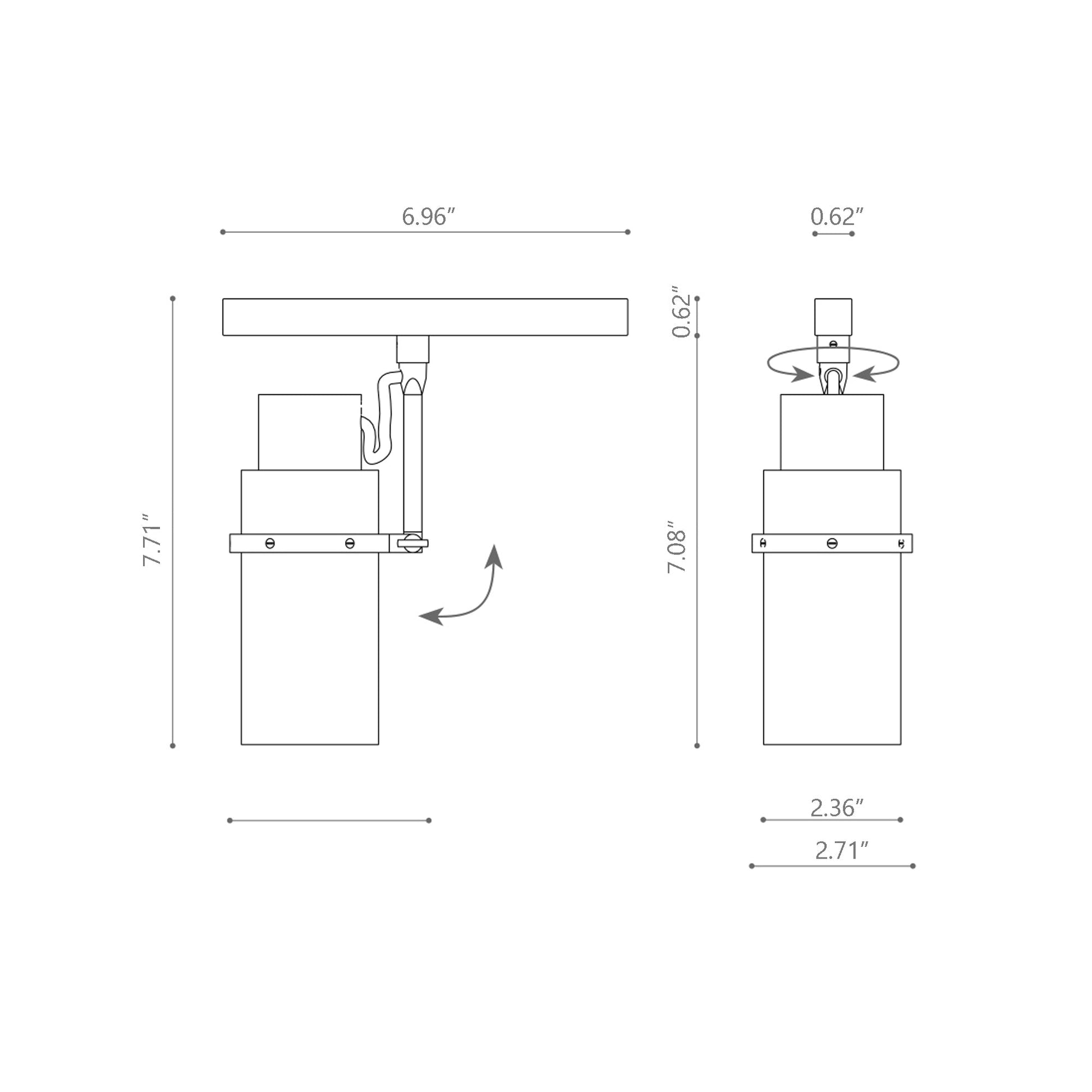 Lei LED Track Light - line drawing.