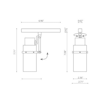 Lei LED Track Light - line drawing.