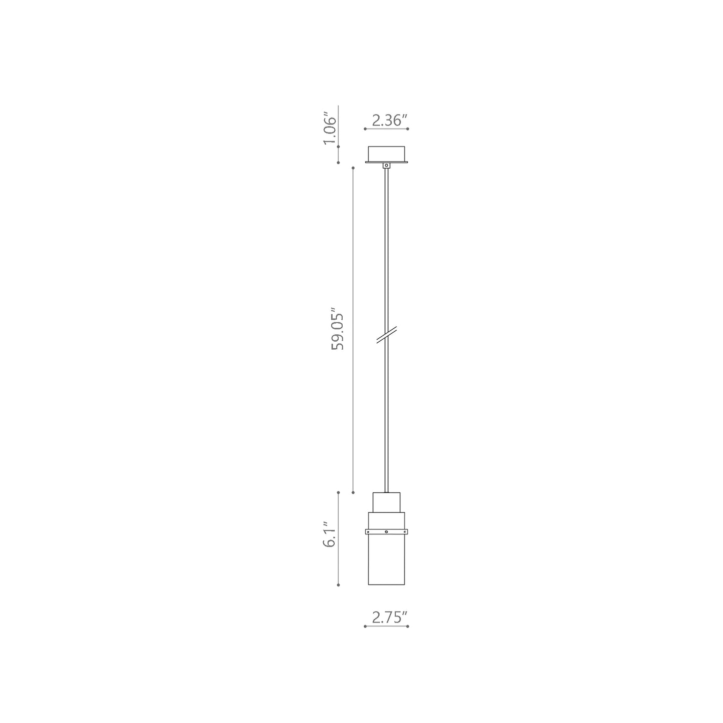 Lei Pendant Light - line drawing.