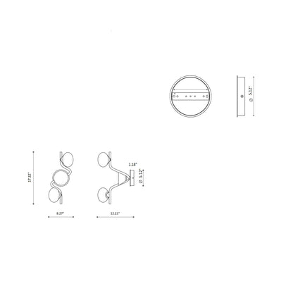 Linfa LED Ceiling / Wall Light - line drawing.