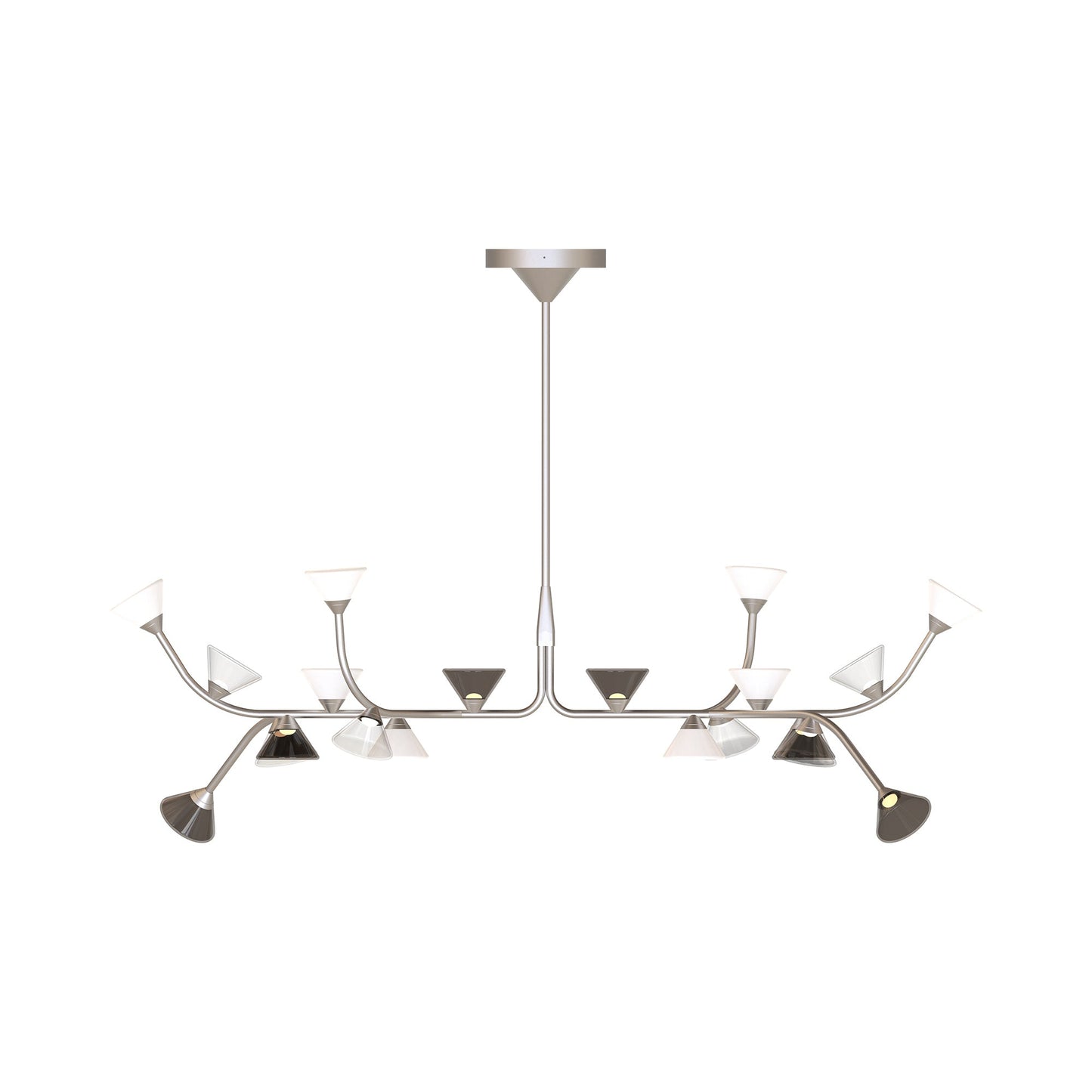 Linfa LED Chandelier in Opaque Nickel (20-Light).