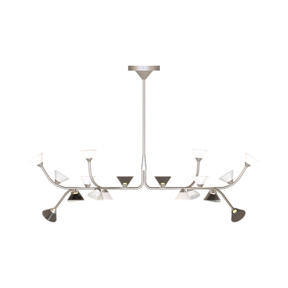 Linfa LED Chandelier in Opaque Nickel (20-Light).