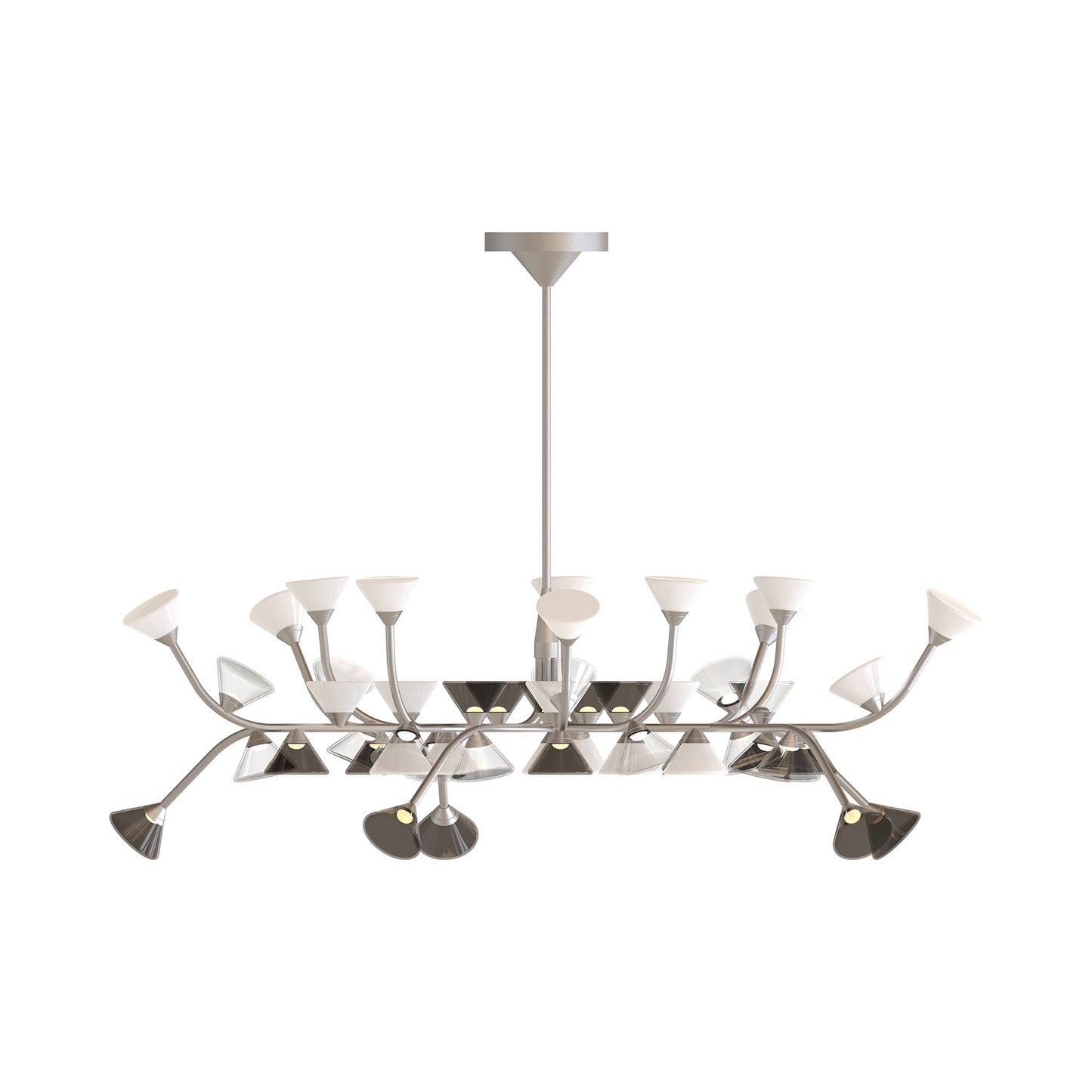 Linfa LED Chandelier in Opaque Nickel (50-Light).