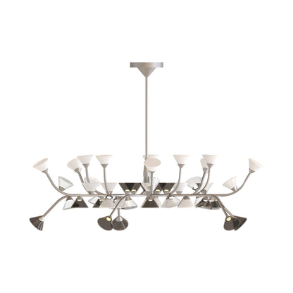 Linfa LED Chandelier in Opaque Nickel (50-Light).