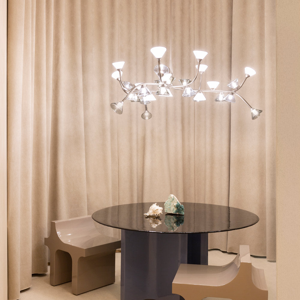 Linfa LED Chandelier in living room.