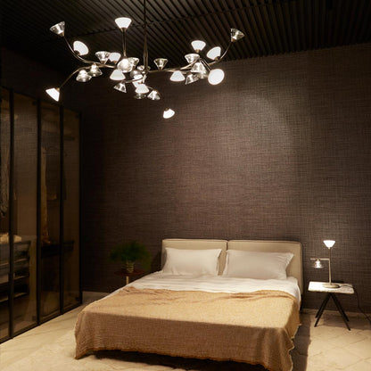 Linfa LED Chandelier in bedroom.