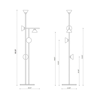 Linfa LED Floor Lamp - line drawing.
