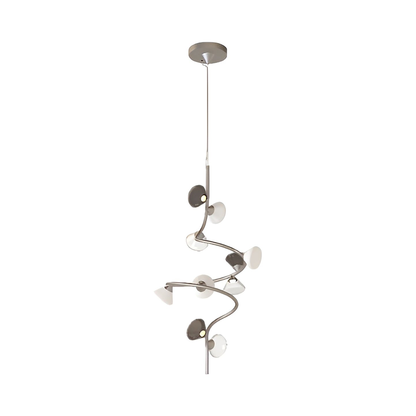 Linfa LED Pendant Light in Opaque Nickel (10-Light).